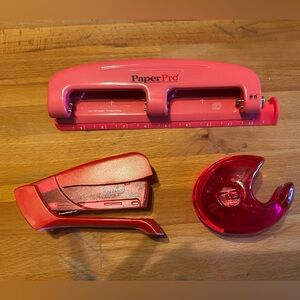 Pink desk accessories